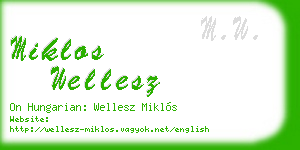 miklos wellesz business card